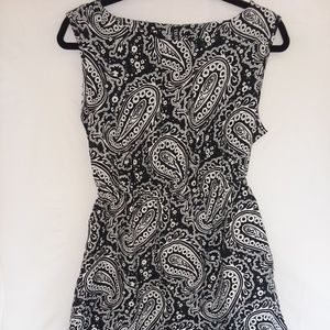 ❤Black & white paisley print summer dress sz M